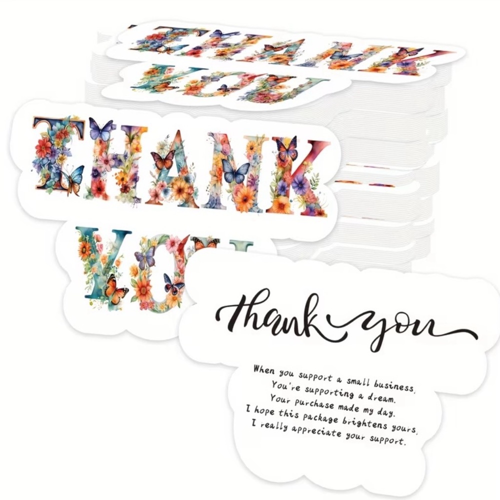 Floral Thank You Cards, 50 pieces, NEW